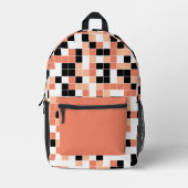 Modern Peach Salmon geometrisch patroon Bedrukte Rugzak (Voorkant)