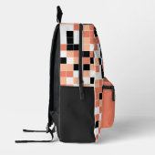 Modern Peach Salmon geometrisch patroon Bedrukte Rugzak (Links)