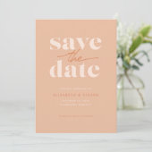 Modern Peach Save the Date Kaart (Staand voorkant)