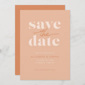 Modern Peach Save the Date Kaart (Voorkant / Achterkant)