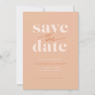Modern Peach Save the Date Kaart
