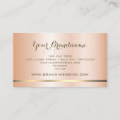 Modern Peach Shimmery Gouden Lijst Decoratief Visitekaartje (Achterkant)
