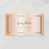 Modern Peach Shimmery Gouden Lijst Decoratief Visitekaartje (Voorkant)