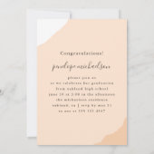 Modern Peach Splashes Photo Graduation Party Kaart (Achterkant)