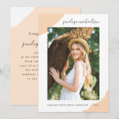 Modern Peach Splashes Photo Graduation Party Kaart (Voorkant / Achterkant)