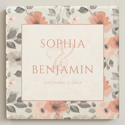 Modern Peach Stone Onderzetter