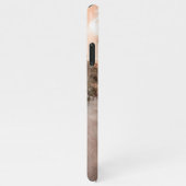 Modern Peach Sunset Beach Foto Monogram M Naam iPhone Hoesje (Rechterkant)