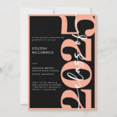 Modern Peach Typography Afstuderen aangekondigd Kaart (Voorkant)