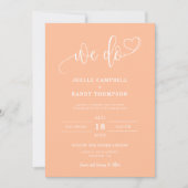 Modern Peach We Do Fall Wedding QR Code Photo Kaart (Voorkant)