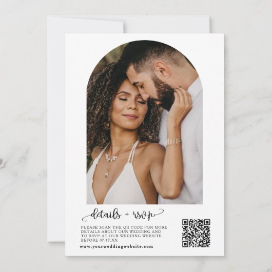 Modern Peach We Do Fall Wedding QR Code Photo Kaart (Achterkant)