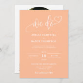 Modern Peach We Do Fall Wedding QR Code Photo Kaart (Voorkant / Achterkant)