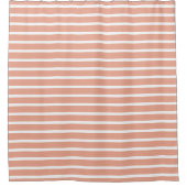 Modern Peach & White Striped Shower Curtain  Douchegordijn (Voorkant)