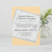 Modern Peach Yellow Wedding Invitation Kaart (Staand voorkant)
