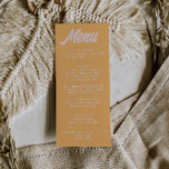 Modern Peachy Colorful Funky Stylish Wedding Menu<br><div class="desc">A colorful retro funky modern peach pink wedding dinner menu. Which features chic template design of boho vintage sweet peach background and pink bold typography .Perfect and matching with the whole suite.</div>