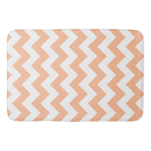 Modern Peachy Sinaasappel Chevron Badmat