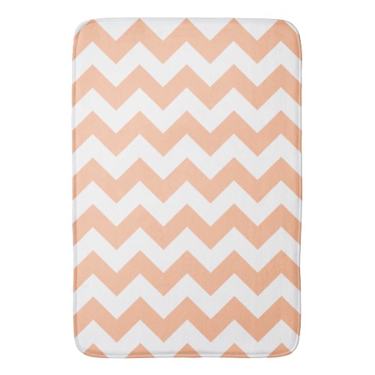 Modern Peachy Sinaasappel Chevron Badmat (Voorkant Verticaal)