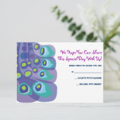 Modern Peacock Bar Bat Mitzvah Reply Card RSVP Kaartje (Staand voorkant)
