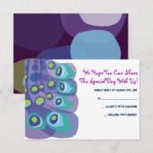 Modern Peacock Bar Bat Mitzvah Reply Card RSVP Kaartje (Voorkant / Achterkant)