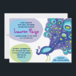 Modern Peacock Bar Bat Mitzvah Uitnodiging<br><div class="desc">Al mijn design zijn 1-VAN-A-SOORT originele stukken van kunstwerk ontworpen door mij! Je kunt ze hier alleen vinden! De meesten worden gecreeerd gebruikend de Illustrator van Adobe of Adobe Photoshop. Andere zijn unieke handgeschilderde objecten in waterverf, gouache en Indische inkten. Alle achtergrondkleuren, lettertypen en tekst kunnen worden aangepast aan uw...</div>