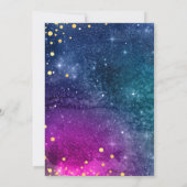 Modern Peacock Blue Gold Waterverf Wedding Kaart (Achterkant)