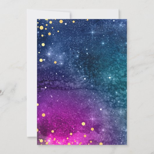 Modern Peacock Blue Gold Waterverf Wedding Kaart (Achterkant)