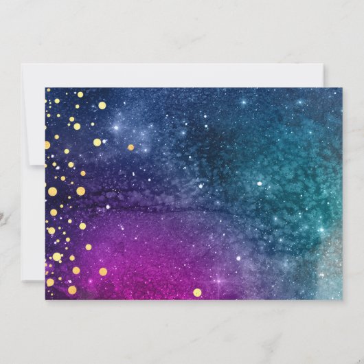 Modern Peacock Blue Gold Waterverf Wedding Save The Date (Achterkant)