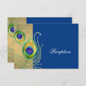 Modern Peacock Feathers Faux Jewel Scroll Swirl Kaart (Voorkant / Achterkant)