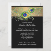 Modern Peacock Feathers Faux Jewel Scroll Swirl Kaart (Voorkant)