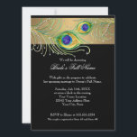 Modern Peacock Feathers Faux Jewel Scroll Swirl Kaart<br><div class="desc">OPMERKING: dit is een vlak gedrukt afbeelding, er zijn geen lagen, juwelen of metalen inkten gebruikt - maar het is een zeer realistische grafische weergave. COLOR PALETTE: zwart, gouden geborsteld metaal, bruin, smaragdgroen, limoen, aqua, koninklijk blauw, en paars ONTWERP COLLECTIE: Dit is een volledig ensemble van producten voor bruiloften, vrijgezellenfeesten,...</div>