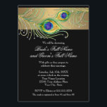 Modern Peacock Feathers Faux Jewel Scroll Swirl Kaart<br><div class="desc">OPMERKING: dit is een vlak gedrukt afbeelding, er zijn geen lagen, juwelen of metalen inkten gebruikt - maar het is een zeer realistische grafische weergave. COLOR PALETTE: zwart, gouden geborsteld metaal, bruin, smaragdgroen, limoen, aqua, koninklijk blauw, en paars ONTWERP COLLECTIE: Dit is een volledig ensemble van producten voor bruiloften, vrijgezellenfeesten,...</div>