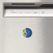 Modern Peacock Feathers Faux Jewel Scroll Swirl Magneet (Insitu (Vaatwasser))