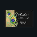 Modern Peacock Feathers Faux Jewel Scroll Swirl Plaatskaartje<br><div class="desc">OPMERKING: dit is een vlak gedrukt afbeelding, er zijn geen lagen, juwelen of metalen inkten gebruikt - maar het is een zeer realistische grafische weergave. COLOR PALETTE: zwart, gouden geborsteld metaal, bruin, smaragdgroen, limoen, aqua, koninklijk blauw, en paars ONTWERP COLLECTIE: Dit is een volledig ensemble van producten voor bruiloften, vrijgezellenfeesten,...</div>