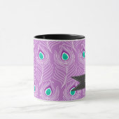 Modern Peacock Feathers Trendy and Personalized Mok (Midden)