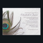 Modern Peacock Feathers Wedding Invitations Kaart<br><div class="desc">Moderne paarse vreugdeveren bruiloft nodigen design uit! Moderne vredesveren trouwen dit en dat! Moderne pauw veegt alles! Bekijk deze perfecte vredesveren trouwuitnodigingen op Zazzle. Geniet van het D-I-Y plezier door de sjabloon van de uitnodiging aan te passen met al je trouwgegevens. Vermijd goedkoop kijkende kjes en beveel deze pauw-veren trouwkaarten...</div>