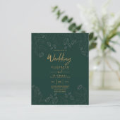 Modern Peacock Green Gold Foil budget Weddenschap (Staand voorkant)