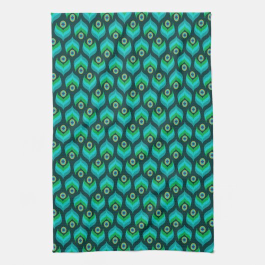 Modern Peacock Pattern Theedoek (Verticaal)