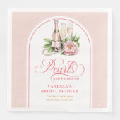 Modern Pearls and Prosecco Bridal Napkin Design Servet (Voorkant)