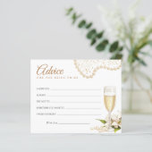 Modern Pearls & Prosecco Bridal Shower Advice Card (Staand voorkant)