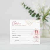 Modern Pearls & Prosecco Bridal Shower Advice Card (Staand voorkant)