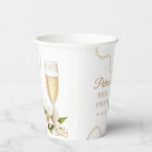 Modern Pearls & Prosecco Bridal Shower Paper cup Papieren Bekers (Rechts)