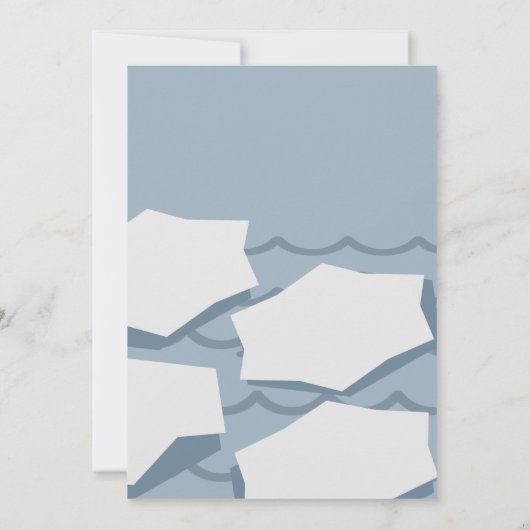 Modern Penguin Ice Winter Birthday Kaart (Achterkant)