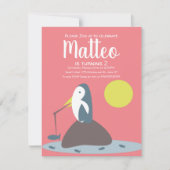 Modern Penguin Vist de dag van de geboorte Kaart (Voorkant)