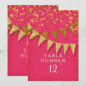 Modern Pennant Banner w Glitter Falling Confetti Kaart (Voorkant / Achterkant)