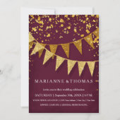 Modern Pennant Banner w Glitter Falling Confetti Kaart (Voorkant)