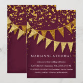 Modern Pennant Banner w Glitter Falling Confetti Kaart (Voorkant / Achterkant)