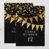 Modern Pennant Banner w Glitter Falling Confetti Kaart (Voorkant / Achterkant)