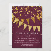 Modern Pennant Banner w Glitter Falling Confetti Kaart (Voorkant)
