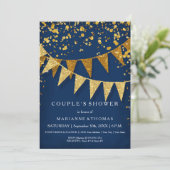 Modern Pennant Banner w Glitter Falling Confetti Kaart (Staand voorkant)