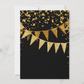 Modern Pennant Banner w Glitter Falling Confetti Save The Date (Achterkant)