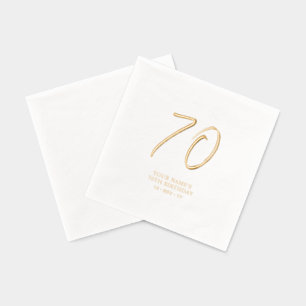 Modern Penseel Schrift 70ste Verjaardagsfeestje Folie Servetten